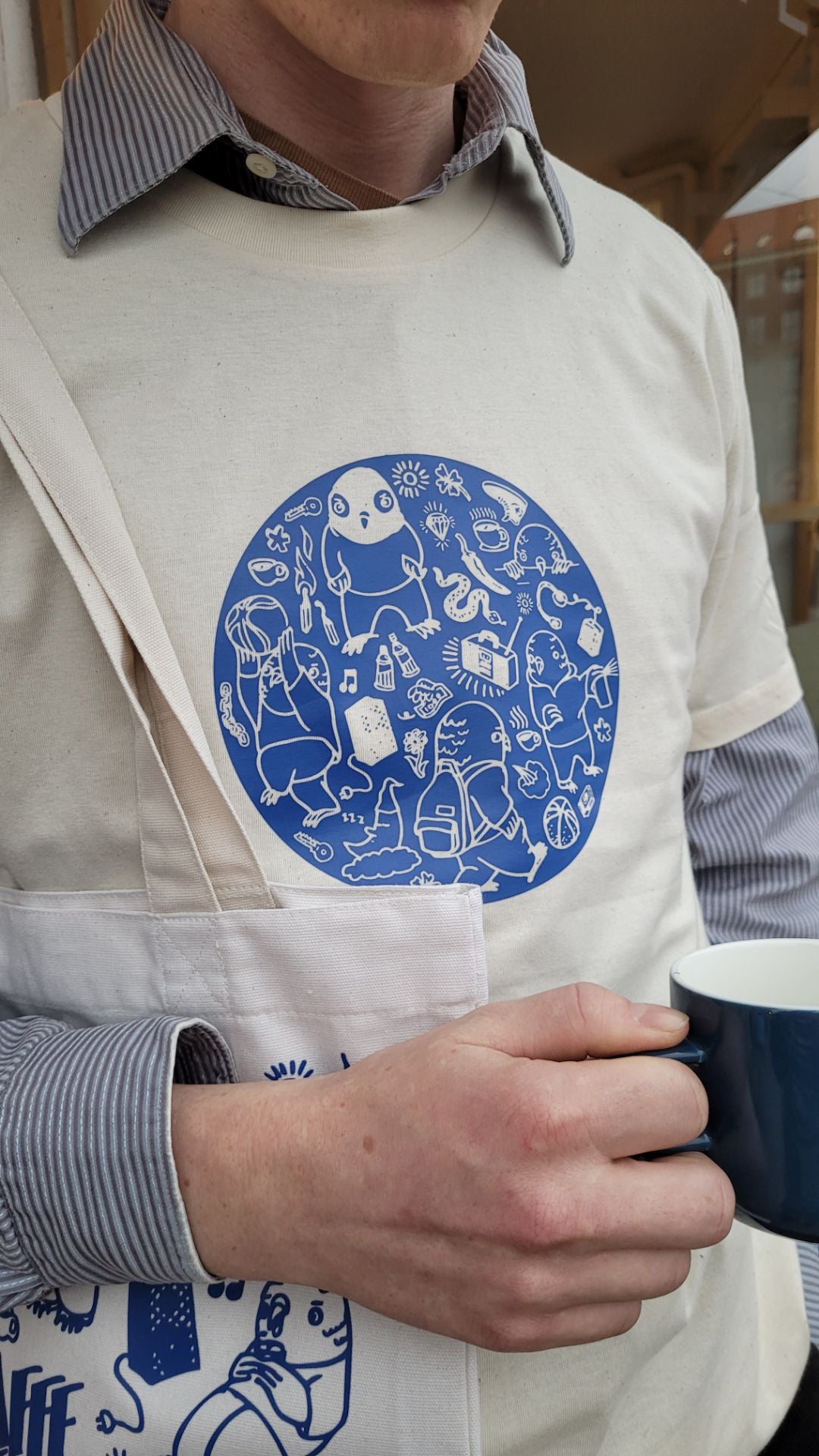 Kaffevaerk T-shirt Blå Print