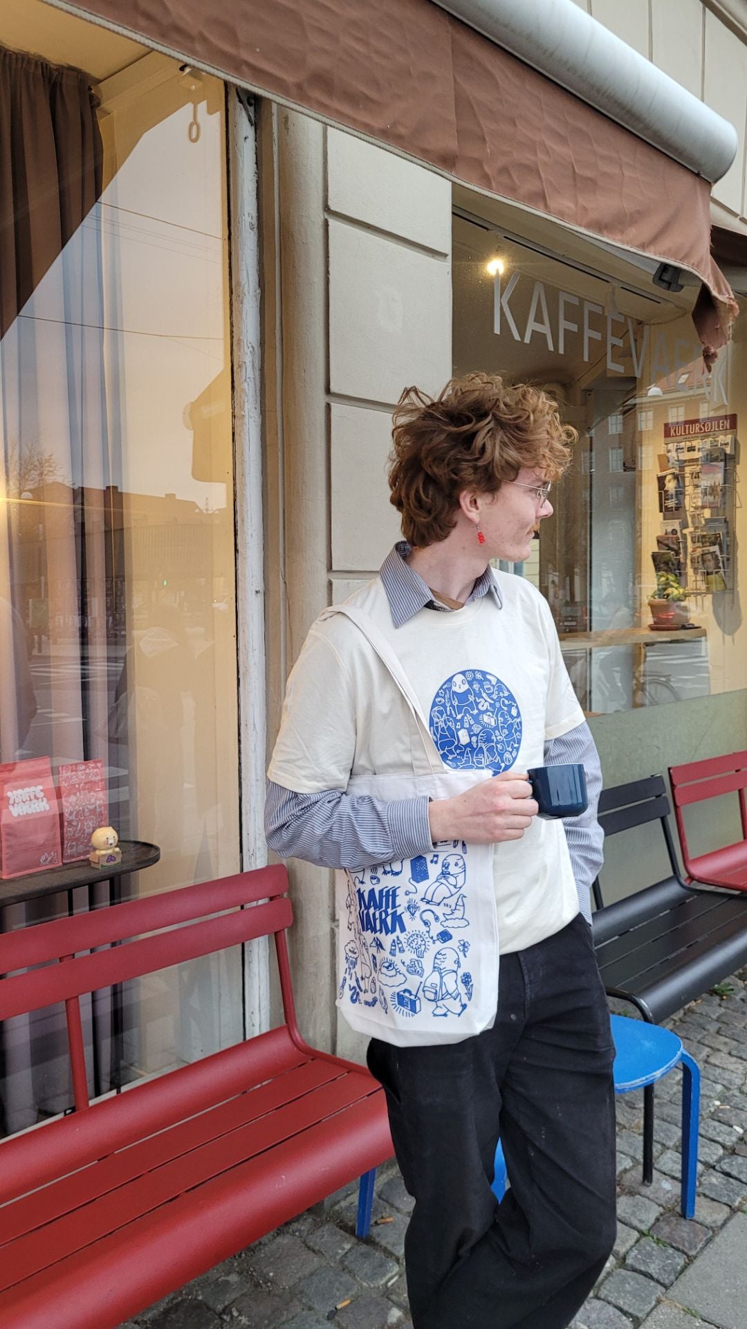 Kaffevaerk Mulepose Blå Print