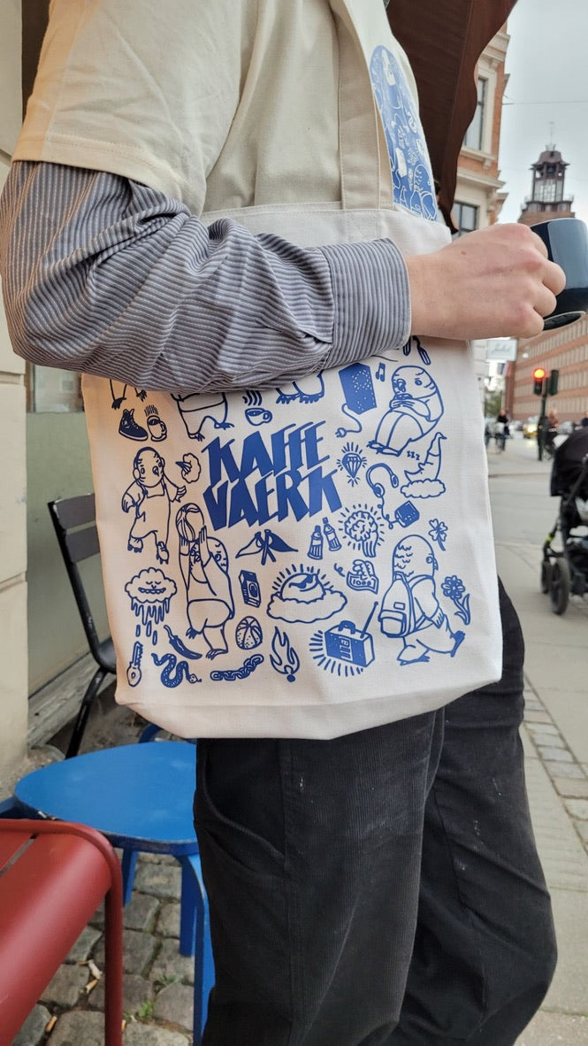 Kaffevaerk Mulepose Blå Print